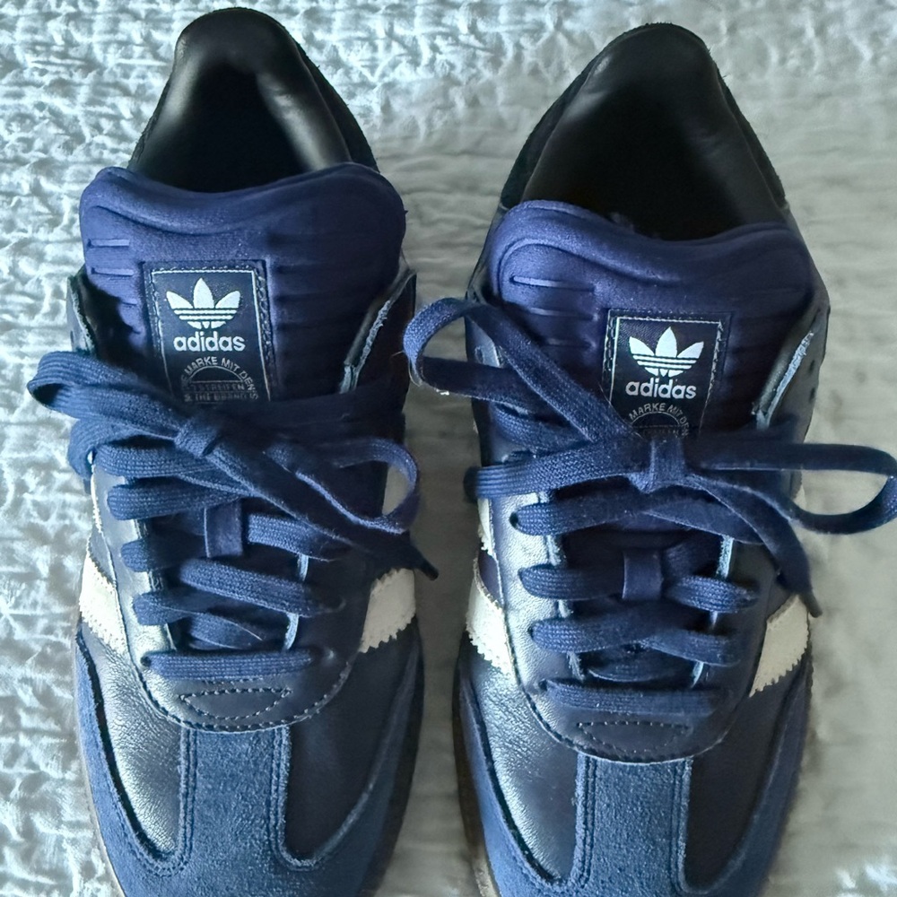 Adidas Samba Navy and White Sneakers - Picture 4 of 9